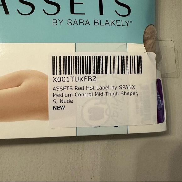 Assets Red Hot Label by SPANX Medium Control Mid-Thigh Shaper in Nude Sz 5 NWT - Picture 3 of 5